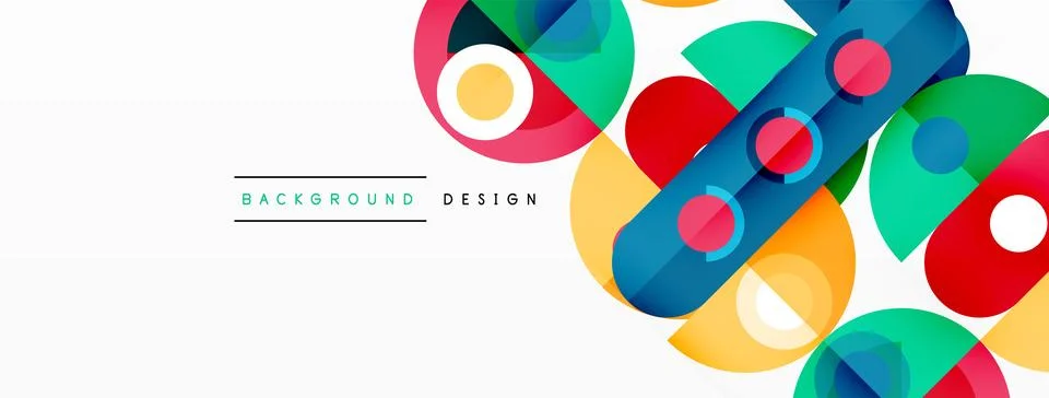 Simple circles and round elements pattern. Minimalist design geometric landing Stock Illustration