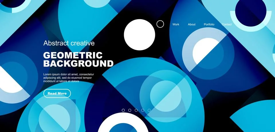 Simple circles and round elements pattern. Minimalist design geometric landing イラスト素材