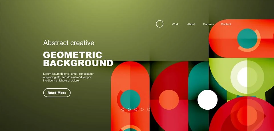 Simple circles and round elements pattern. Minimalist design geometric landing Stock Illustration