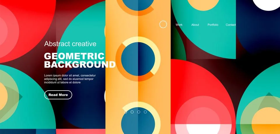 Simple circles and round elements pattern. Minimalist design geometric landing 스톡 일러스트