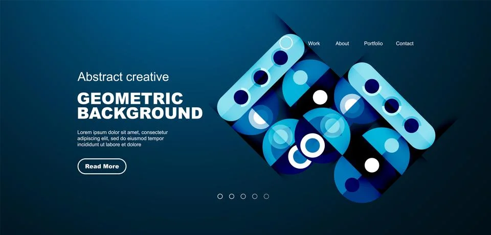 Simple circles and round elements pattern. Minimalist design geometric landing 스톡 일러스트