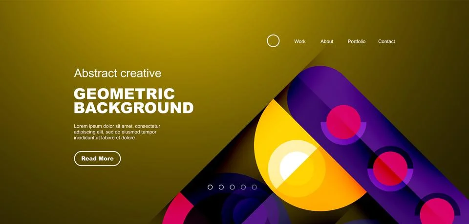 Simple circles and round elements pattern. Minimalist design geometric landing 库存插图