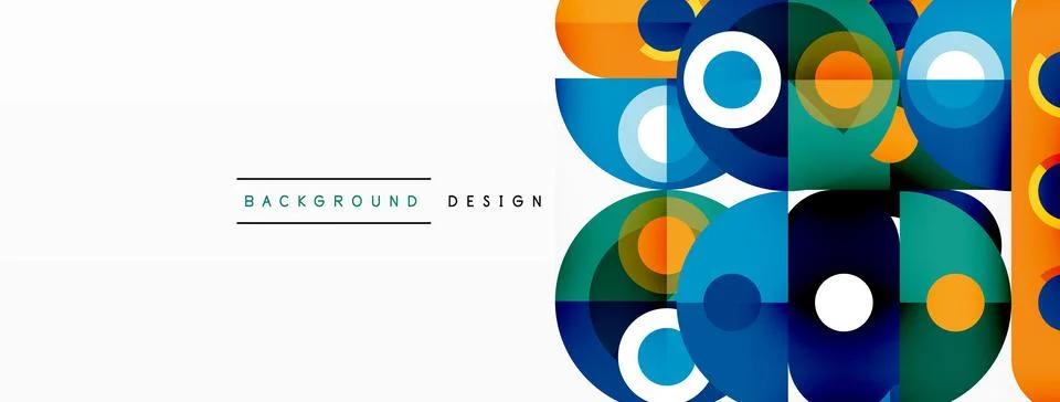 Simple circles and round elements pattern. Minimalist design geometric landing イラスト素材