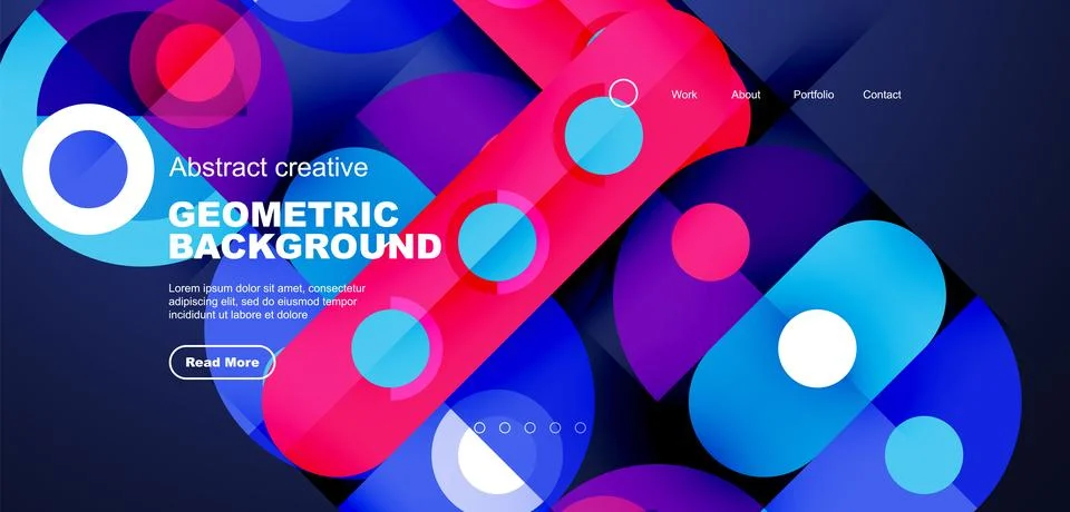 Simple circles and round elements pattern. Minimalist design geometric landing 스톡 일러스트