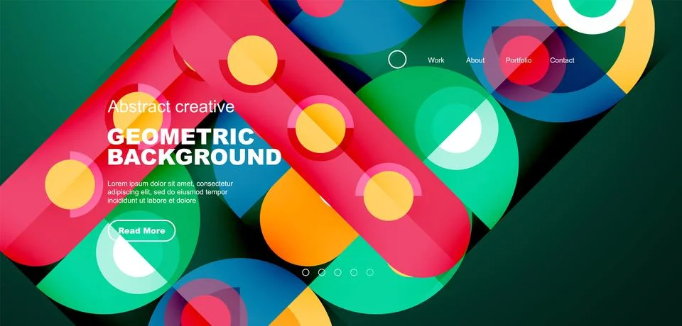Simple circles and round elements pattern. Minimalist design geometric landing 스톡 일러스트