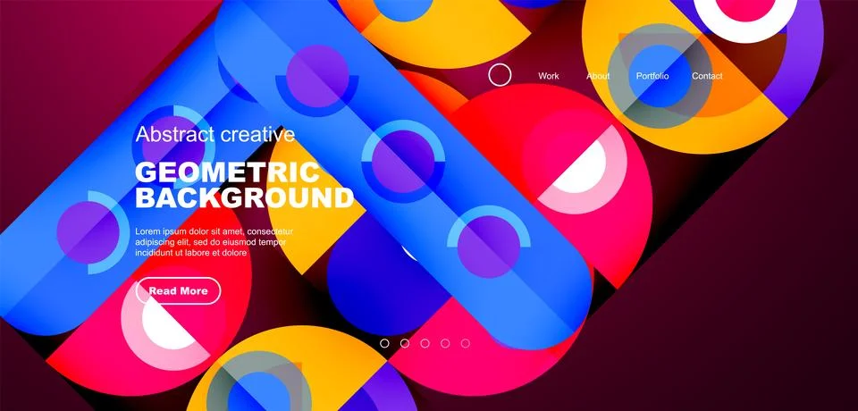 Simple circles and round elements pattern. Minimalist design geometric landing 库存插图