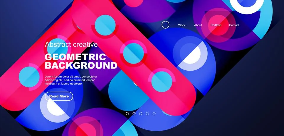 Simple circles and round elements pattern. Minimalist design geometric landing Stock Illustration