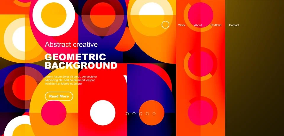 Simple circles and round elements pattern. Minimalist design geometric landing Stock Illustration