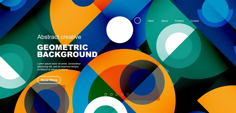 Simple circles and round elements pattern. Minimalist design geometric landing イラスト素材