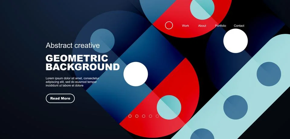 Simple circles and round elements pattern. Minimalist design geometric landing Stock Illustration