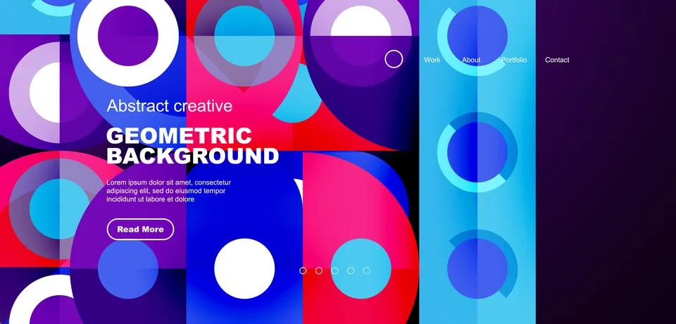 Simple circles and round elements pattern. Minimalist design geometric landing Stock Illustration