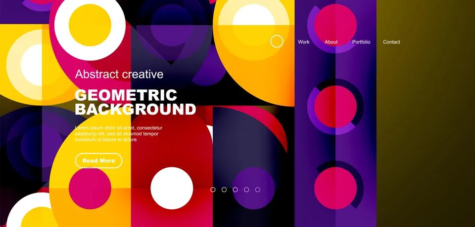Simple circles and round elements pattern. Minimalist design geometric landing 스톡 일러스트
