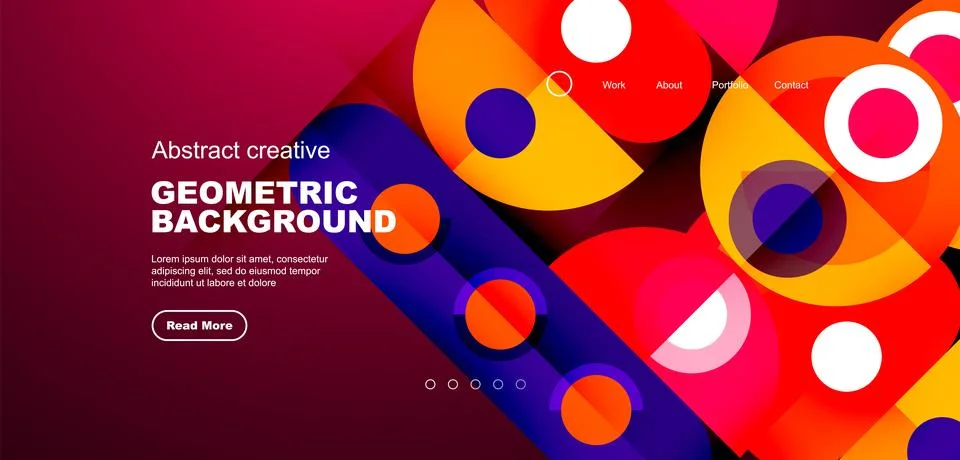 Simple circles and round elements pattern. Minimalist design geometric landing 스톡 일러스트