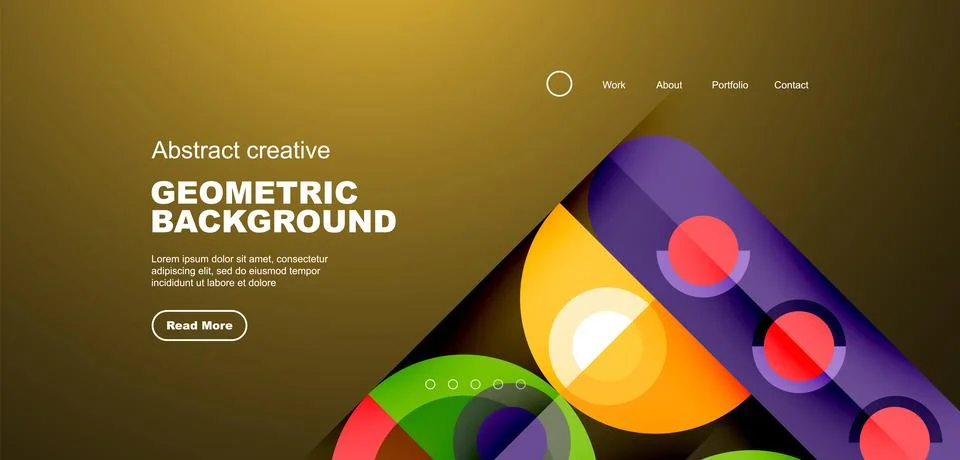 Simple circles and round elements pattern. Minimalist design geometric landing イラスト素材