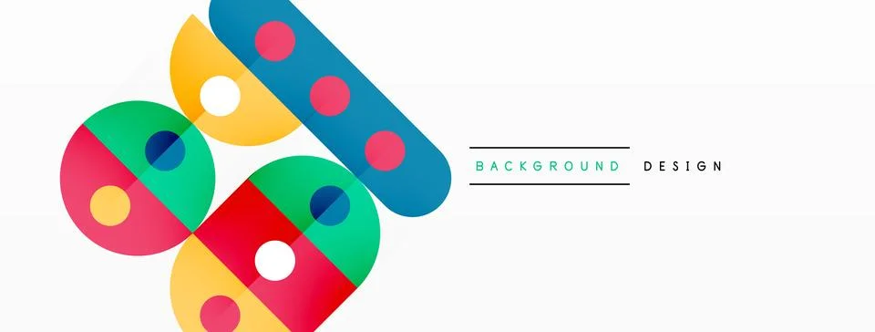 Simple circles and round elements pattern. Minimalist design geometric landing 스톡 일러스트