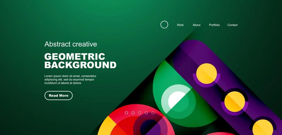 Simple circles and round elements pattern. Minimalist design geometric landing 스톡 일러스트