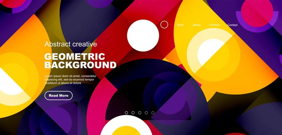 Simple circles and round elements pattern. Minimalist design geometric landing イラスト素材