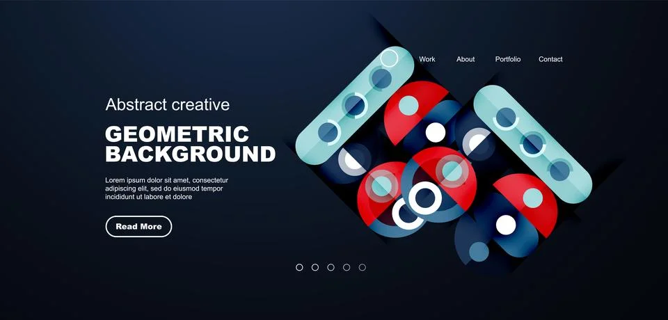 Simple circles and round elements pattern. Minimalist design geometric landing イラスト素材