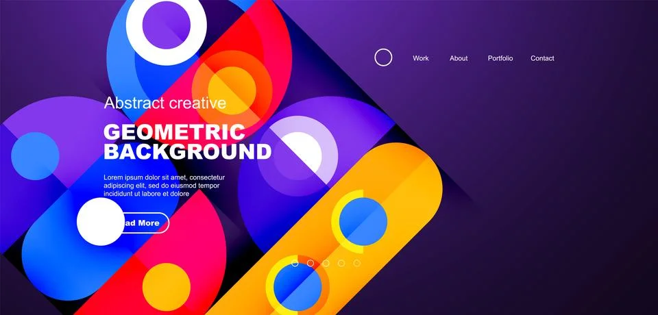 Simple circles and round elements pattern. Minimalist design geometric landing 스톡 일러스트