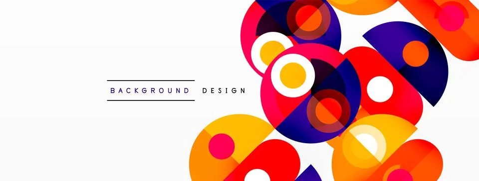 Simple circles and round elements pattern. Minimalist design geometric landing 스톡 일러스트