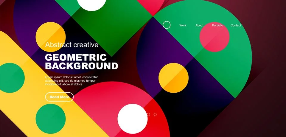 Simple circles and round elements pattern. Minimalist design geometric landing イラスト素材