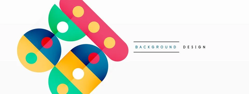 Simple circles and round elements pattern. Minimalist design geometric landing 스톡 일러스트