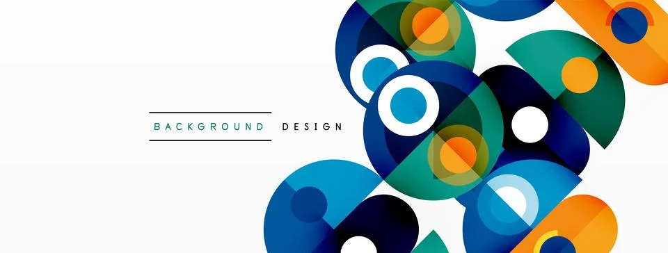 Simple circles and round elements pattern. Minimalist design geometric landing Stock Illustration