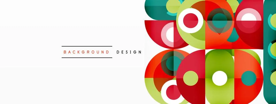 Simple circles and round elements pattern. Minimalist design geometric landing 스톡 일러스트
