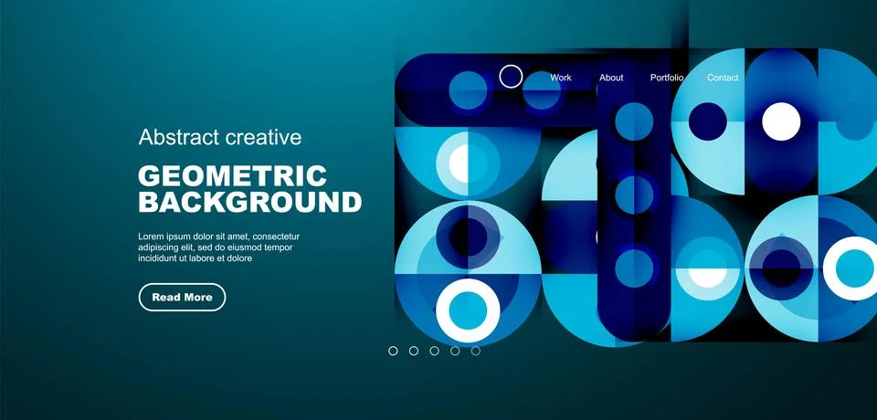 Simple circles and round elements pattern. Minimalist design geometric landing イラスト素材
