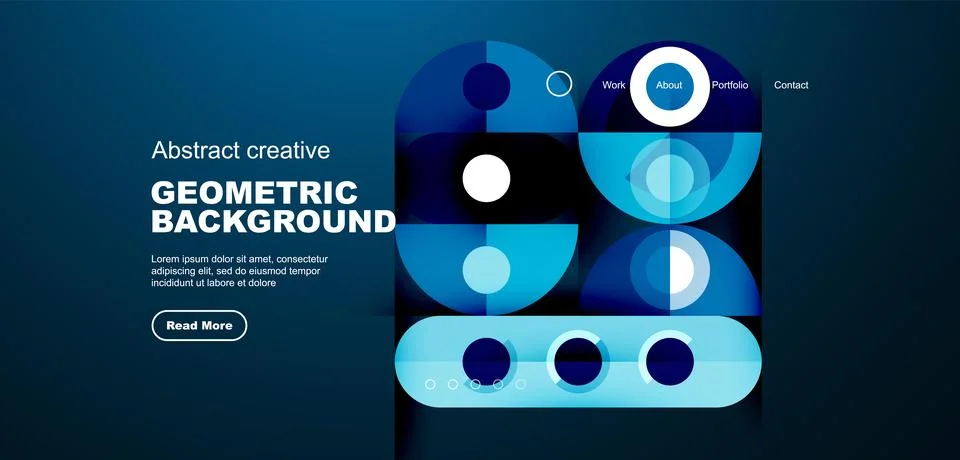Simple circles and round elements pattern. Minimalist design geometric landing イラスト素材