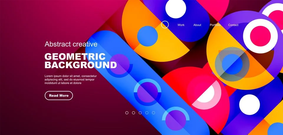 Simple circles and round elements pattern. Minimalist design geometric landing 스톡 일러스트