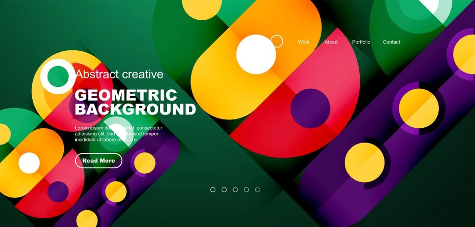 Simple circles and round elements pattern. Minimalist design geometric landing イラスト素材