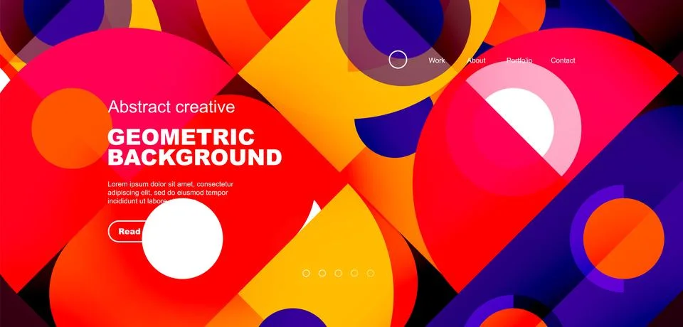 Simple circles and round elements pattern. Minimalist design geometric landing イラスト素材