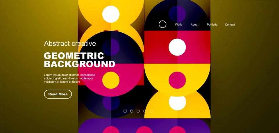 Simple circles and round elements pattern. Minimalist design geometric landing Stock Illustration