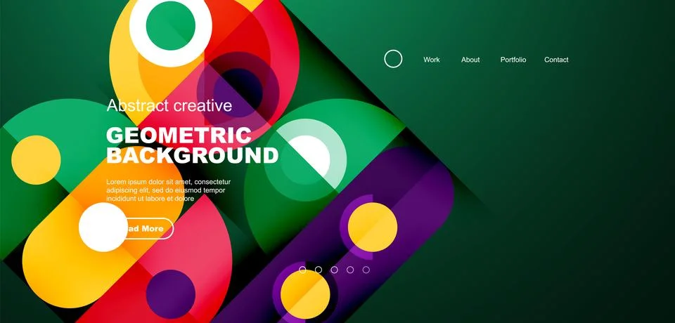 Simple circles and round elements pattern. Minimalist design geometric landing 스톡 일러스트