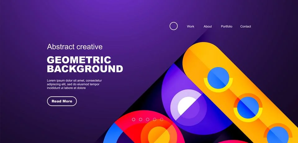 Simple circles and round elements pattern. Minimalist design geometric landing イラスト素材