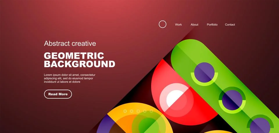 Simple circles and round elements pattern. Minimalist design geometric landing Stock Illustration