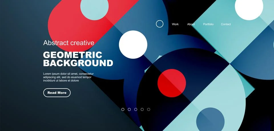 Simple circles and round elements pattern. Minimalist design geometric landing イラスト素材