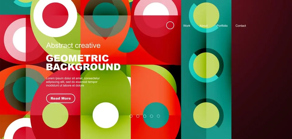 Simple circles and round elements pattern. Minimalist design geometric landing 스톡 일러스트