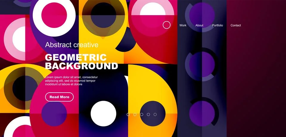 Simple circles and round elements pattern. Minimalist design geometric landing 스톡 일러스트