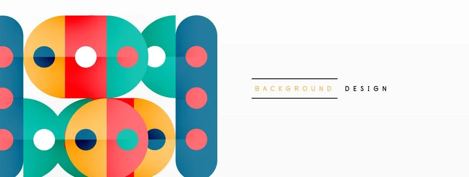 Simple circles and round elements pattern. Minimalist design geometric landing 库存插图