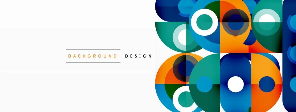 Simple circles and round elements pattern. Minimalist design geometric landing Stock Illustration