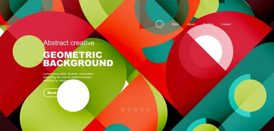 Simple circles and round elements pattern. Minimalist design geometric landing 스톡 일러스트
