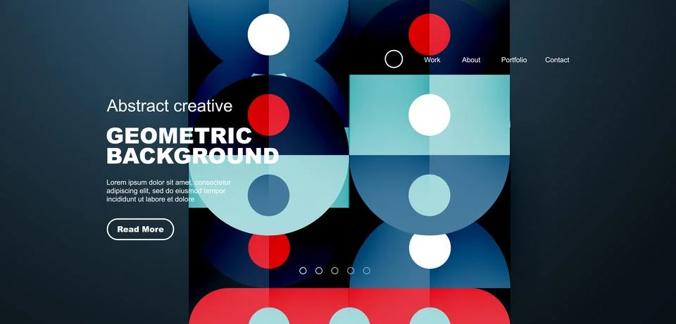 Simple circles and round elements pattern. Minimalist design geometric landing イラスト素材