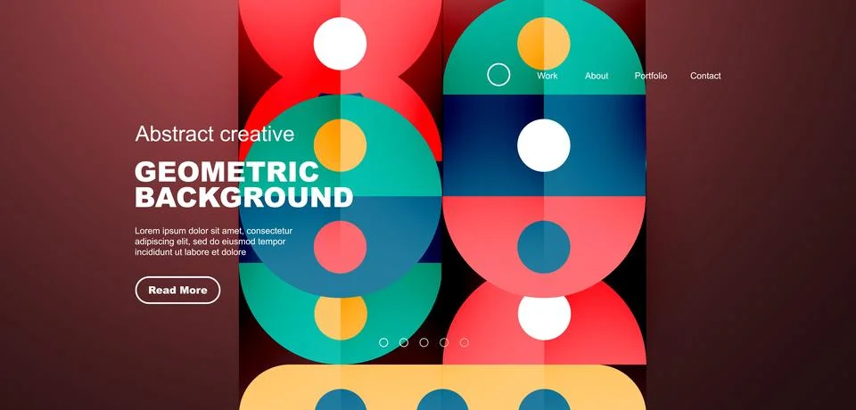 Simple circles and round elements pattern. Minimalist design geometric landing イラスト素材