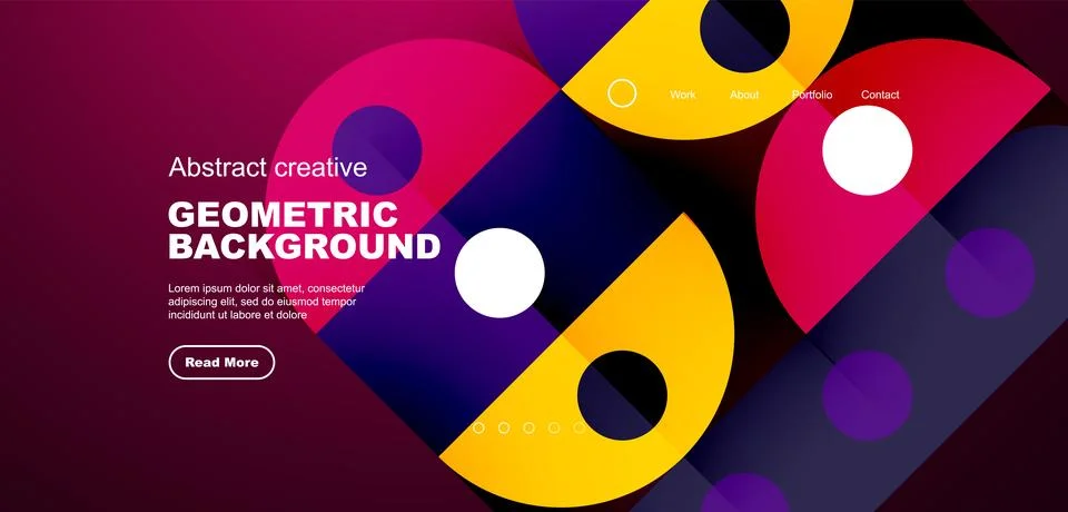 Simple circles and round elements pattern. Minimalist design geometric landing 库存插图