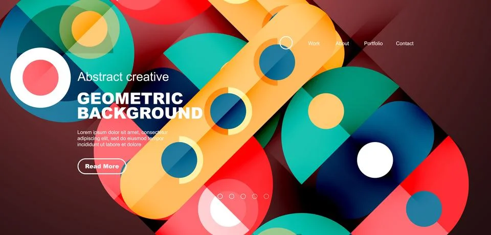 Simple circles and round elements pattern. Minimalist design geometric landing イラスト素材