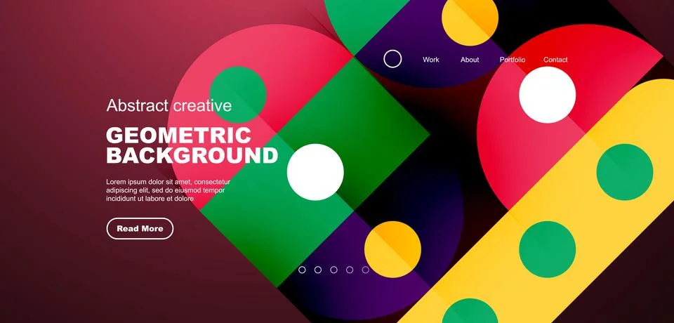 Simple circles and round elements pattern. Minimalist design geometric landing イラスト素材