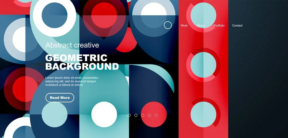 Simple circles and round elements pattern. Minimalist design geometric landing 库存插图