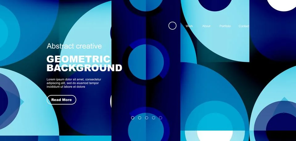 Simple circles and round elements pattern. Minimalist design geometric landing イラスト素材